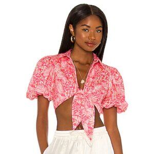 Lovers + Friends Juliet Tie Top Sienna Tropical SIZE MEDIUM